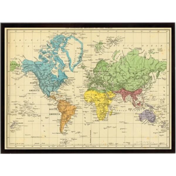 leroy merlin stampa incorniciata map of the w. 60.7 x 80.7 cm