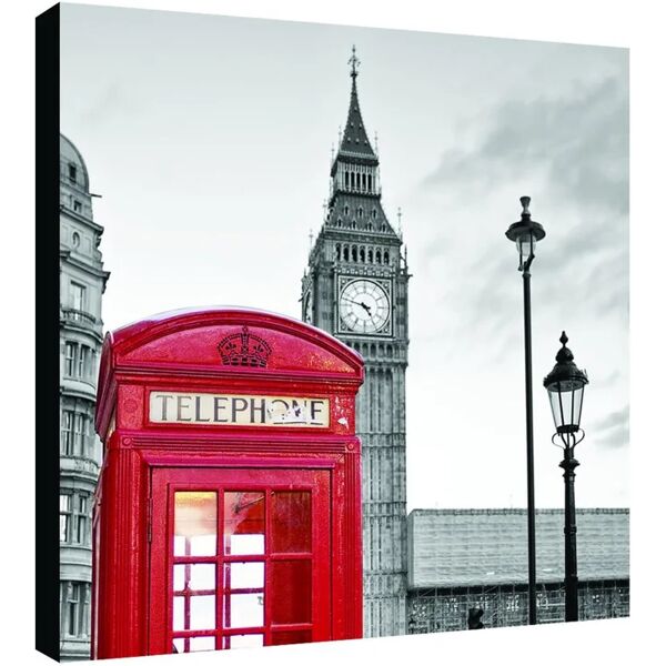 leroy merlin stampa su tela red cabin & b&w big ben 20x20 cm