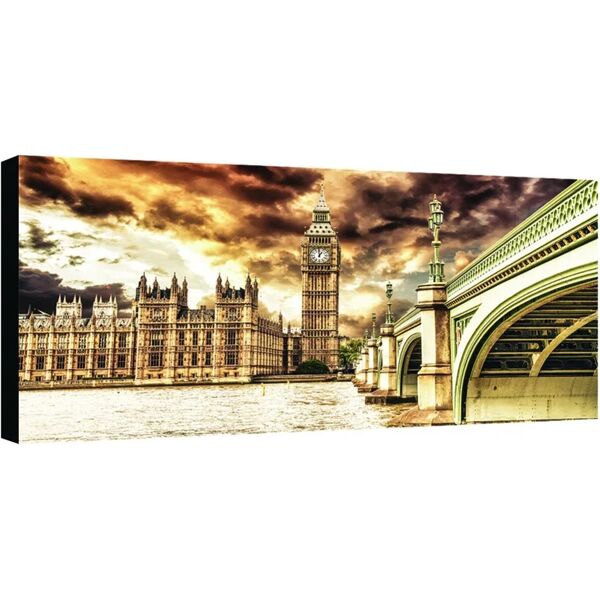 inspire stampa su tela big ben & london bridge 100x50 cm