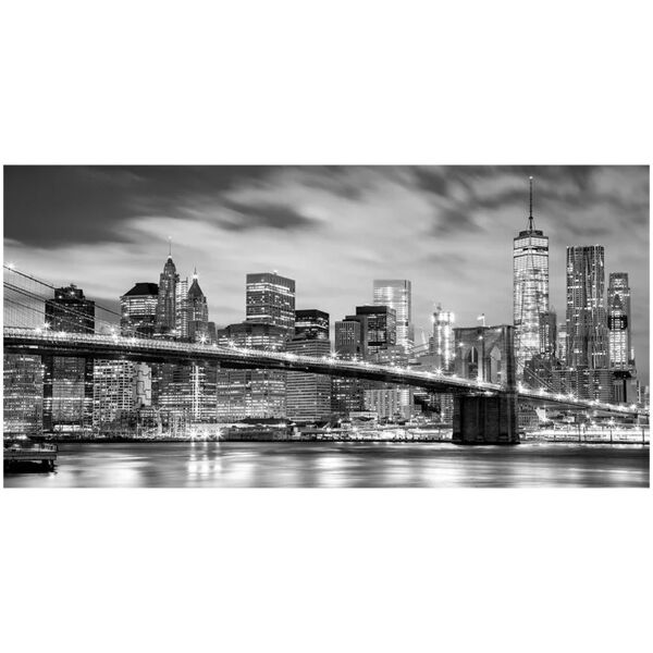 inspire stampa su tela skyline new york grigio 100x50 cm