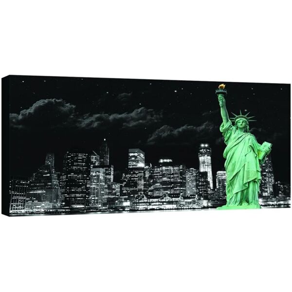 inspire stampa su tela statue of liberty dark sky 100x50 cm