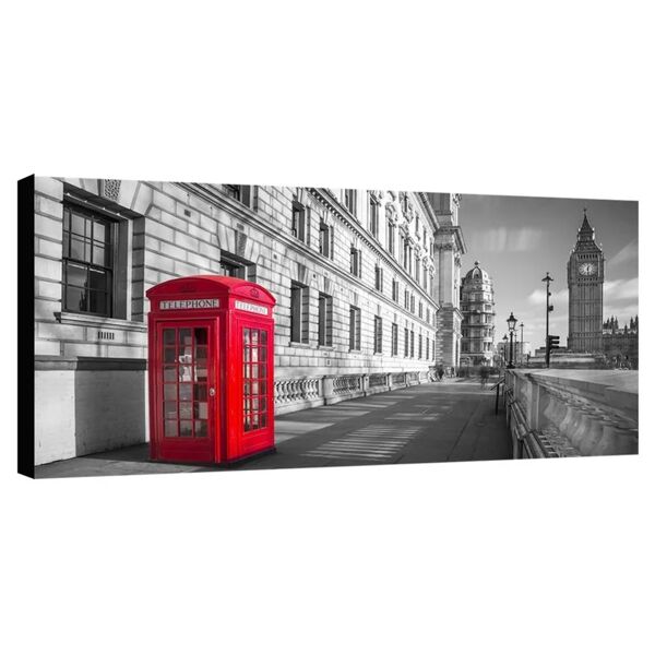 inspire stampa su tela big ben b&w e cabina rossa 120x60 cm