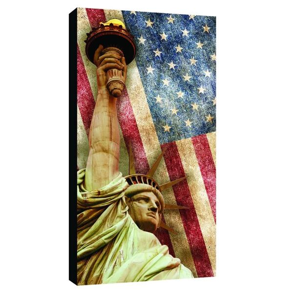 inspire stampa su tela statua liberta' e bandiera 100x50 cm
