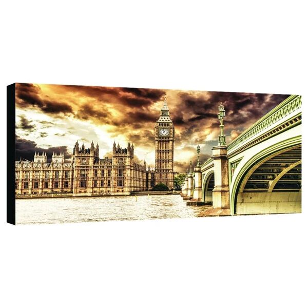 inspire stampa su tela big ben & london bridge 120x60 cm