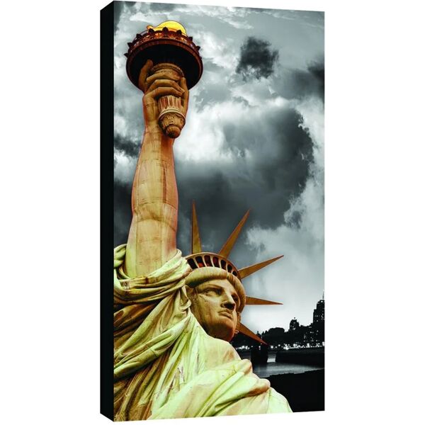 inspire stampa su tela statue of liberty grey sky 100x50 cm