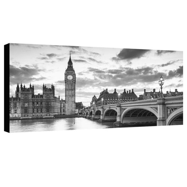 inspire stampa su tela big ben &londonbridge b&w 140x70 cm