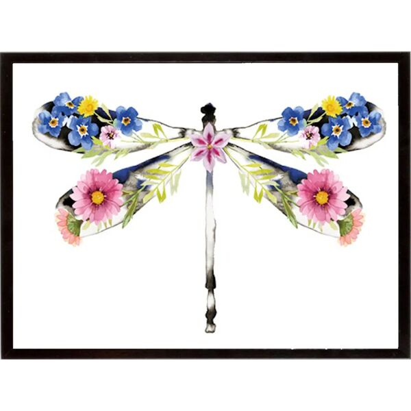 leroy merlin stampa incorniciata fantasia floral dragonfly  32 x 42 cm