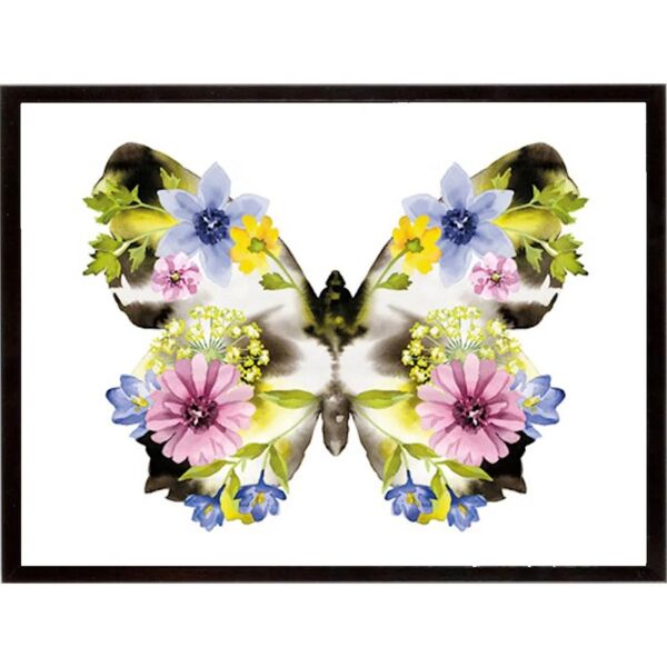 leroy merlin stampa incorniciata fantasia floral butterfly  32 x 42 cm