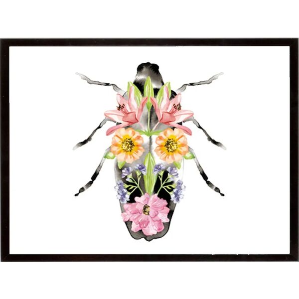 leroy merlin stampa incorniciata fantasia floral beetle  32 x 42 cm