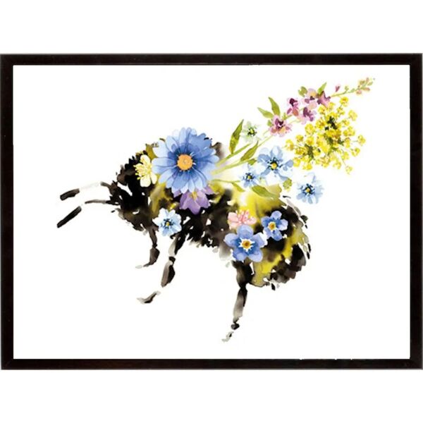 leroy merlin stampa incorniciata fantasia floral bee  32 x 42 cm