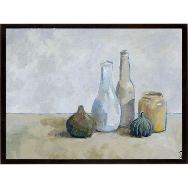 leroy merlin stampa incorniciata a collection of bottles  32 x 42 cm