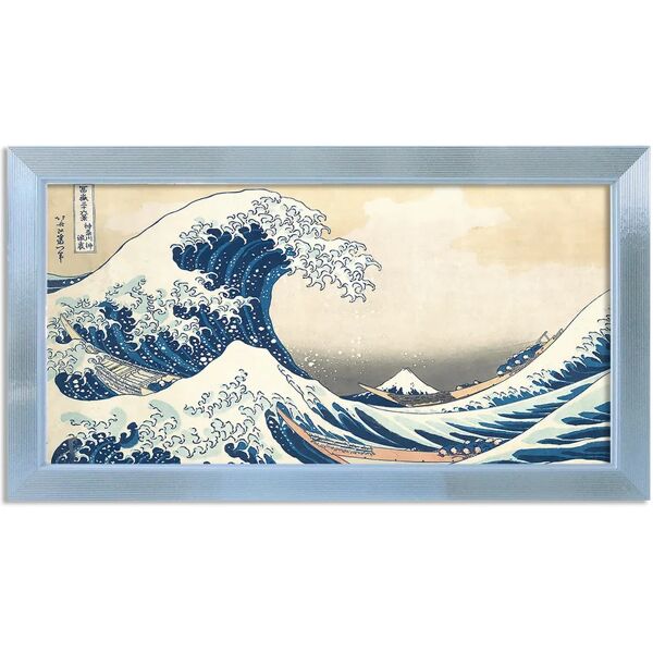 inspire stampa incorniciata su tela hokusai la grande onda di kanagawa 136 x 76 cm