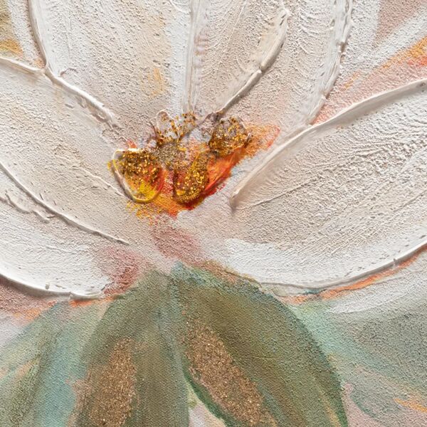 bubola&naibo dipinto su tela fiori banchi 90x60 cm
