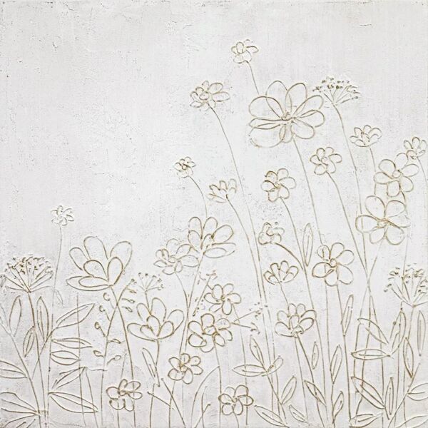 bubola&naibo dipinto su tela fiori 60x60 cm