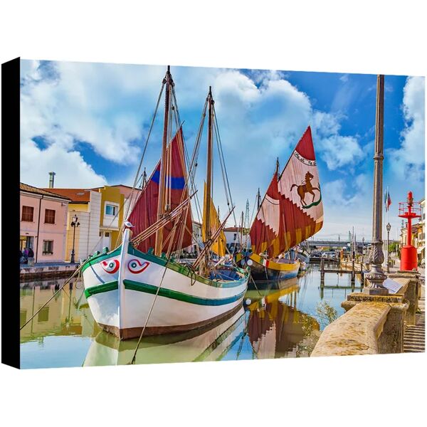 leroy merlin quadro su tela cesenatico barche 35x24 cm