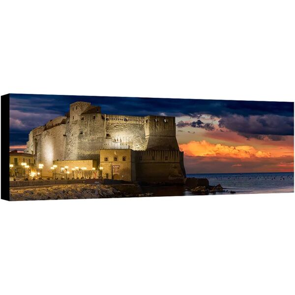 leroy merlin quadro su tela castel dell'ovo tramonto  30x90 cm