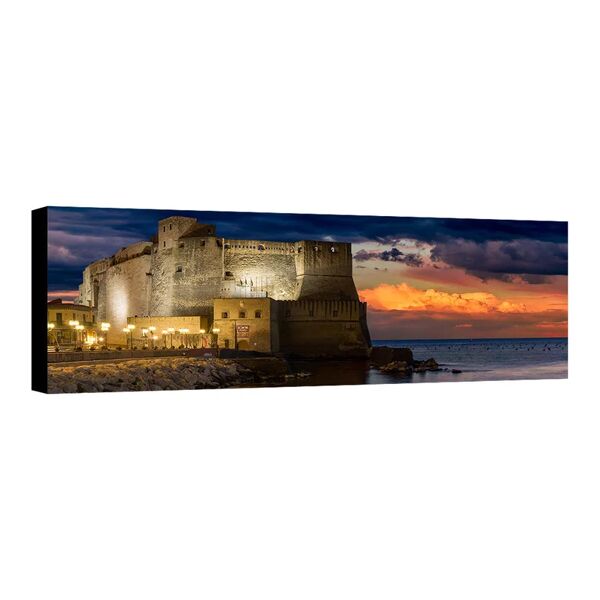 leroy merlin quadro su tela castel dell'ovo tramonto  40x125 cm