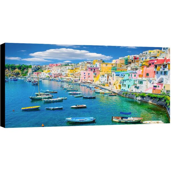 leroy merlin quadro su tela barche procida  60x120 cm