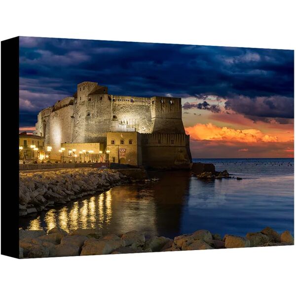 leroy merlin quadro su tela castel dell'ovo tramonto  24x35 cm