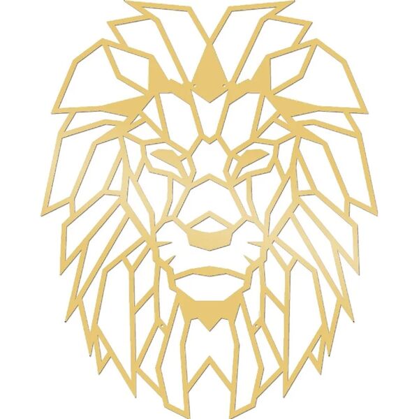 homemania decorazione da parete lion in acciaio, gold,