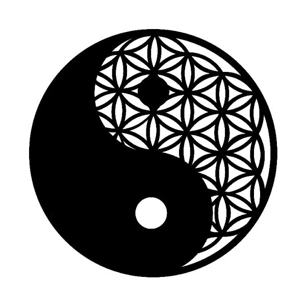 homemania decorazione da parete yin yang in metallo, nero,