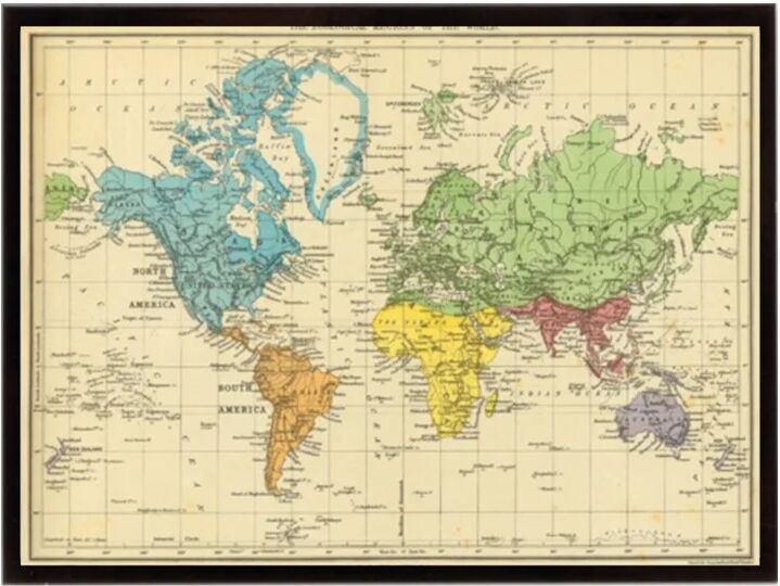 leroy merlin stampa incorniciata map of the w. 60.7 x 80.7 cm