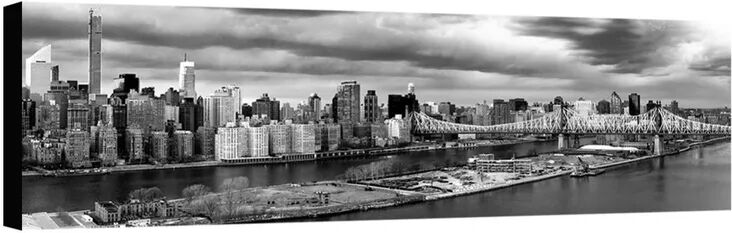 inspire stampa su tela panorama citta' b&w 125x40 cm