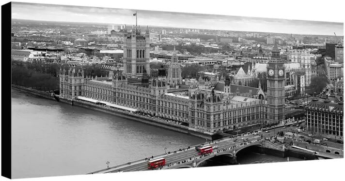 inspire stampa su tela panorama westminster b&w 100x50 cm