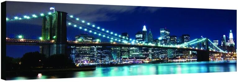 inspire stampa su tela brooklyn luci azzurre 160x60 cm