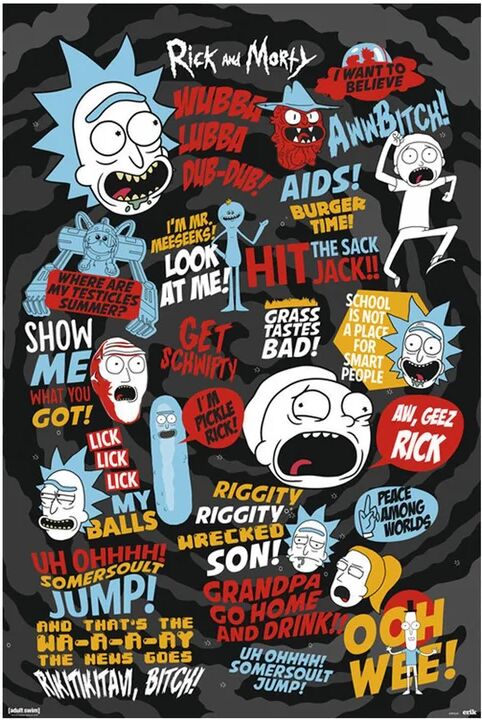 leroy merlin poster rick&morty - quotes 61x91.5 cm