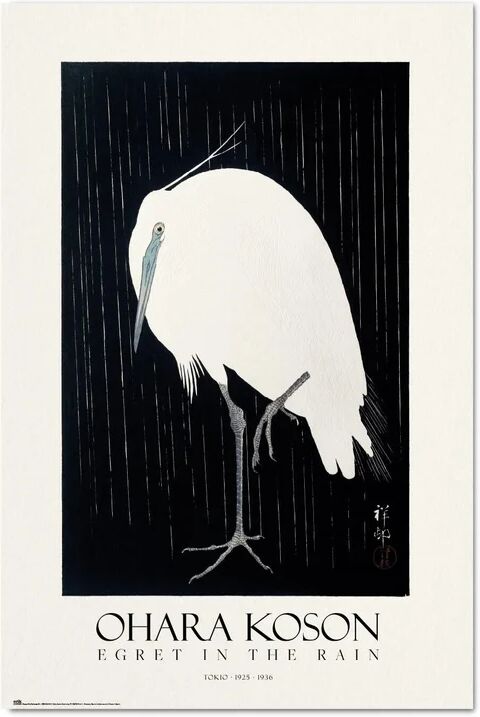 leroy merlin poster egret in the rain 61x91.5 cm