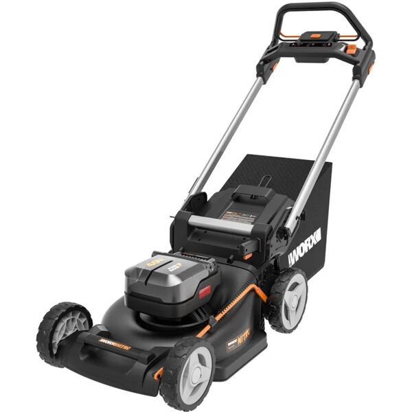 worx tagliaerba a batteria a trazione  wg749e 40v l 46 cm, 2 batterie incluse