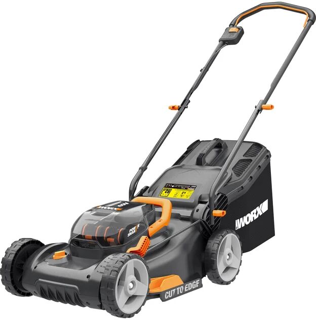 worx tagliaerba a batteria a spinta  wg779e.1 40v l 40 cm, 2 batterie incluse