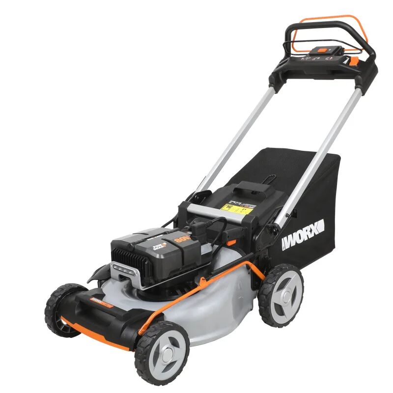 worx tagliaerba a batteria a trazione  wg761e 80v l 51 cm, 4 batterie incluse