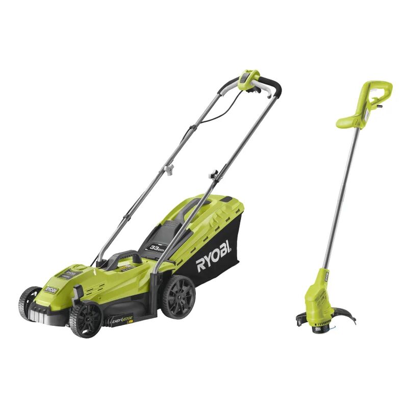 ryobi tagliaerba elettrico a spinta  + tagliabordi 1300 w l 33 cm