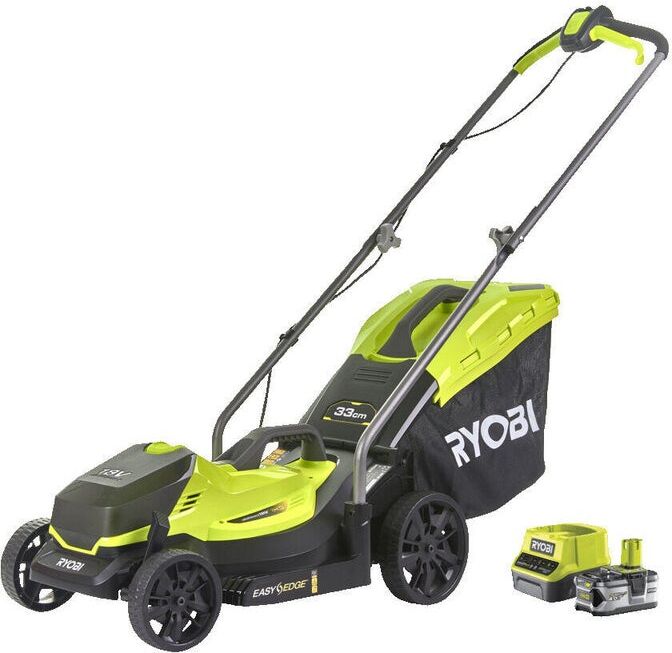 ryobi tagliaerba a batteria a spinta  tagliabordi 18v l 33 cm, 1 batteria inclusa