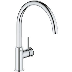 Grohe Miscelatore da cucina Start Classic collo di cigno argento,  cromato