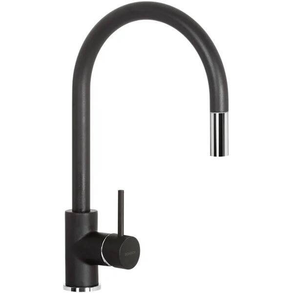 schock miscelatore da cucina aquastar collo di cigno nero,