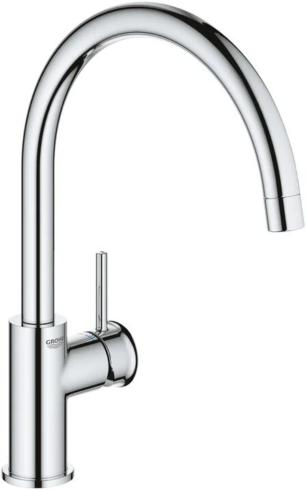 Grohe Miscelatore da cucina Start Classic collo di cigno argento, cromato