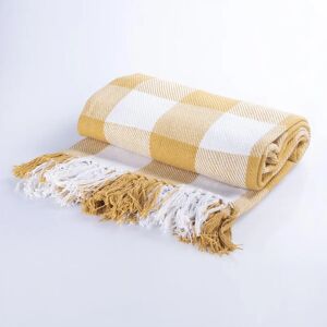 Leroy Merlin Plaid in Cotone A240-check, giallo / dorato, 160x 240 cm