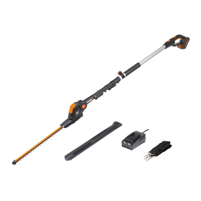 worx tagliasiepi ad asta a batteria  wg252e 20v 1 batteria inclusa