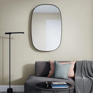 Inspire Specchio con cornice da parete  ovale Bloom nero 50 x 80 cm