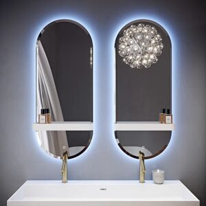 BADEN HAUS Specchio con illuminazione integrata bagno ovale Modula L 45 x H 110 cm