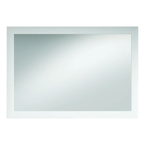 visobath specchio con cornice da parete rettangolare unike bianco 100 x 80 cm