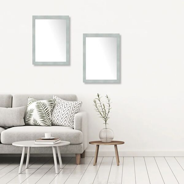 leroy merlin specchio con cornice da parete rettangolare new york argento 60 x 80 cm