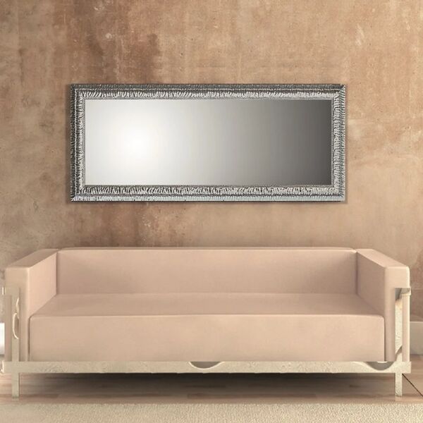 bubola&naibo specchio con cornice da parete rettangolare chic argento 77 x 180 cm