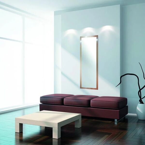 leroy merlin specchio con cornice da parete rettangolare rigato bianco 45 x 140 cm