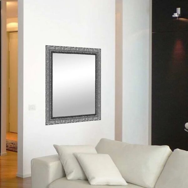 leroy merlin specchio con cornice da parete rettangolare matteo argento 68 x 88 cm