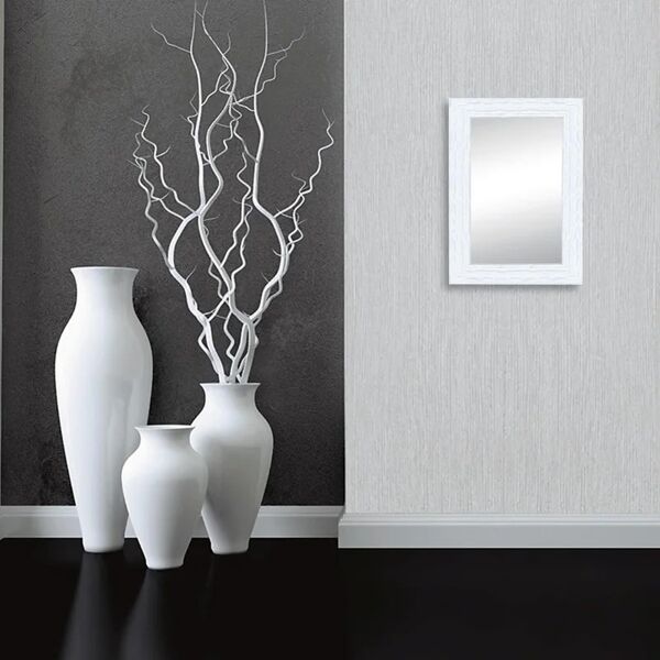 leroy merlin specchio con cornice da parete rettangolare teresa bianco 68 x 88 cm