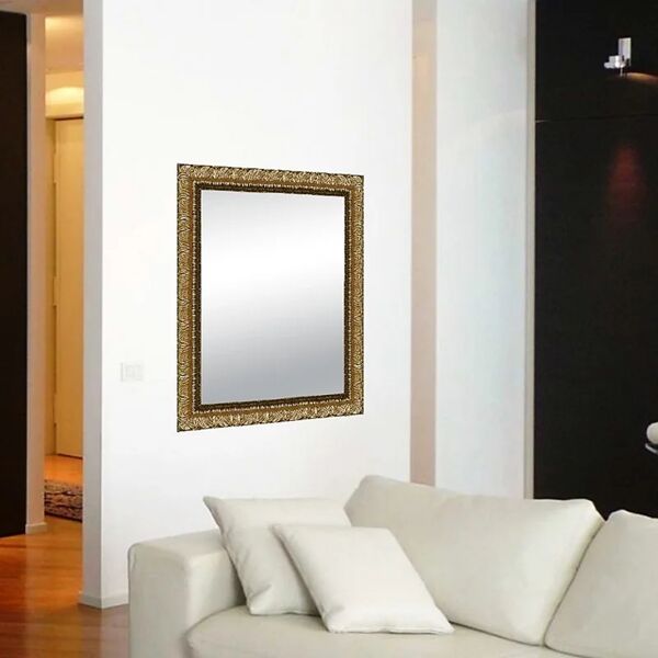 leroy merlin specchio con cornice da parete rettangolare matteo oro 68 x 88 cm